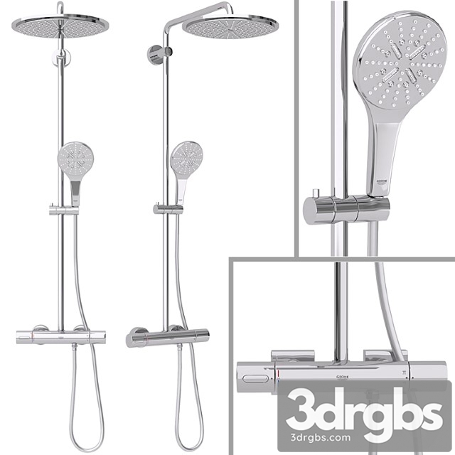 Shower system grohe rainshower smartactive cube 310 V2 3dsmax Download - thumbnail 1