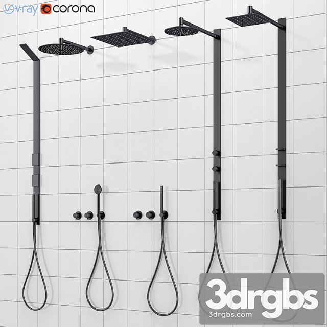 Shower Systems and Faucets CEA Set 40 3dsmax Download - thumbnail 1