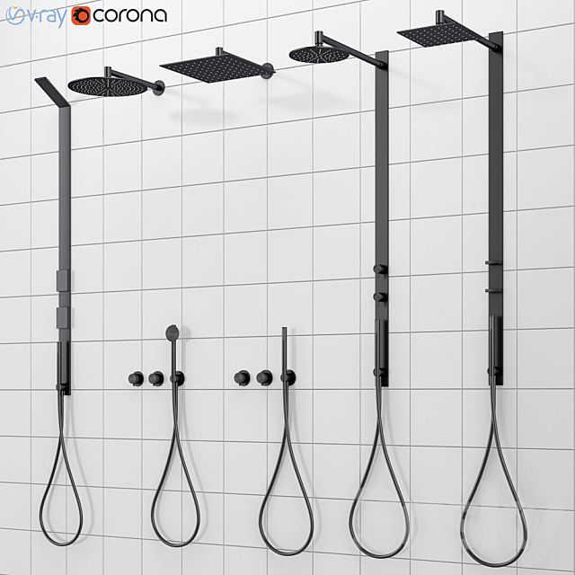 Shower systems and faucets CEA set 40 3DSMax File - thumbnail 1