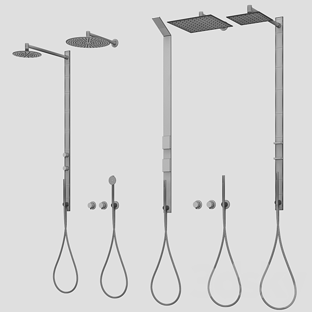 Shower systems and faucets CEA set 40 3DSMax File - thumbnail 3