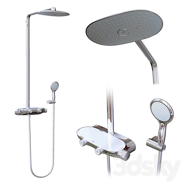 Shower Systems Grohe 3DS Max Model - thumbnail 4