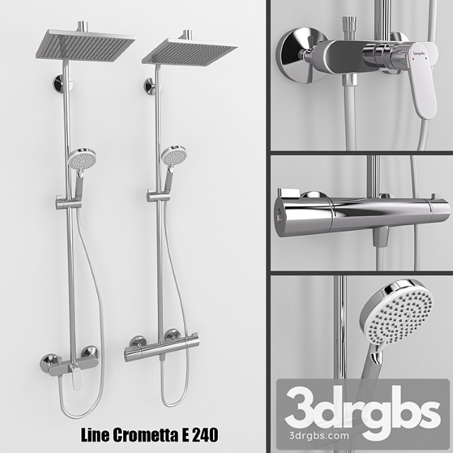 Shower systems hansgrohe crometta e 240 3dsmax Download - thumbnail 1