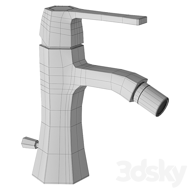 Single lever bidet  faucet 3ds Max - thumbnail 2