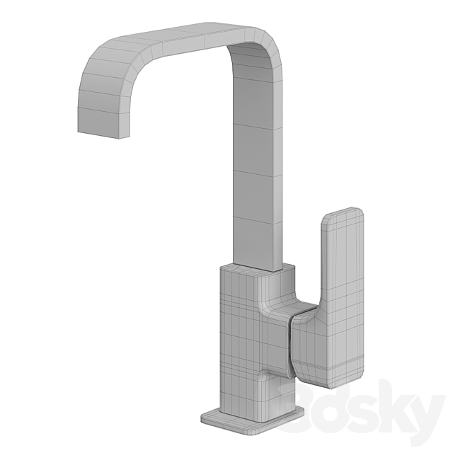 Single lever washbasin faucet EnergySave Cisal Cubic 3ds Max - thumbnail 3