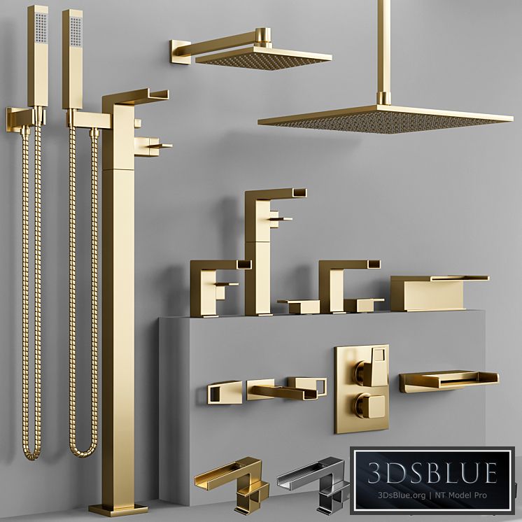 the watermark collection EDGE bathroom faucet set 3DS Max - thumbnail 3