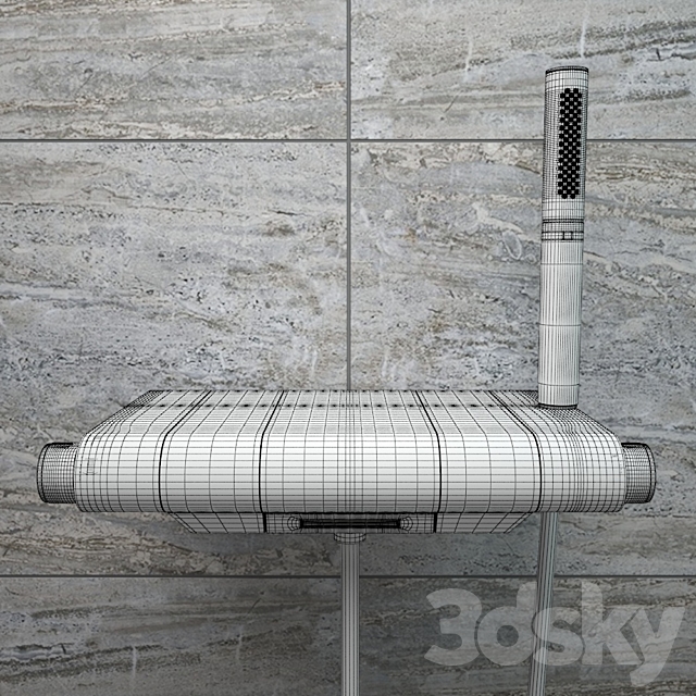 Thermostat Jacob Delafon Aparu E9113-CP bath with shower 3DS Max Model - thumbnail 3