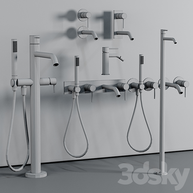 Treemme taps and shower set 12 3ds Max - thumbnail 3