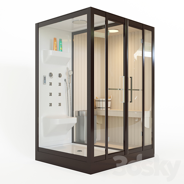 Banff S-45R shower cabin with sauna 3ds Max - thumbnail 1