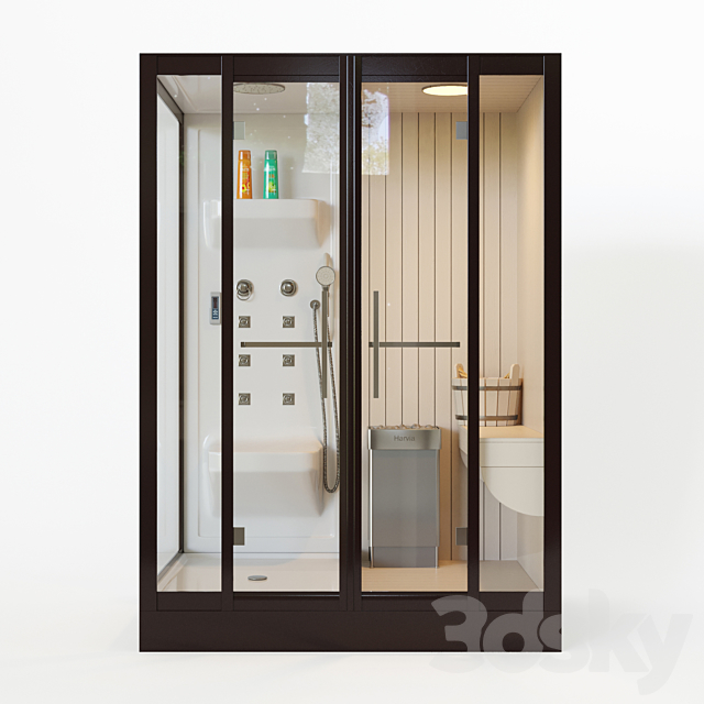 Banff S-45R shower cabin with sauna 3ds Max - thumbnail 2