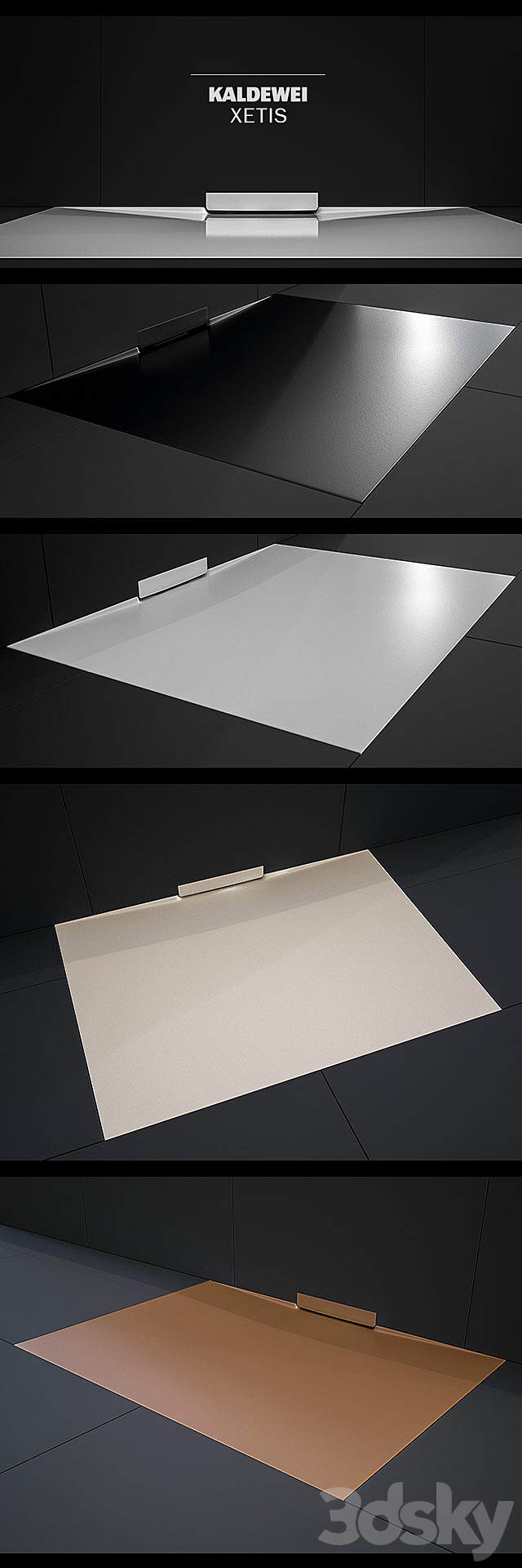 Barrier-free shower panel KALDEWEI XETIS 3DS Max Model - thumbnail 2