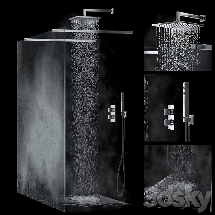 Built-in shower system Palazzani Track 3DS Max - thumbnail 1