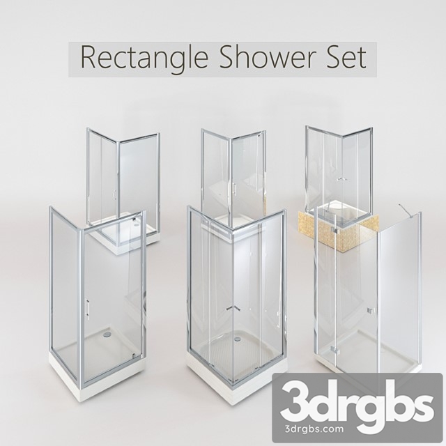 Collection Of Rectangular Shower Cabins 3dsmax Download - thumbnail 1