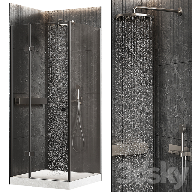 Corner shower 3ds Max - thumbnail 1