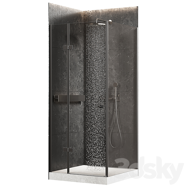 Corner shower 3ds Max - thumbnail 3