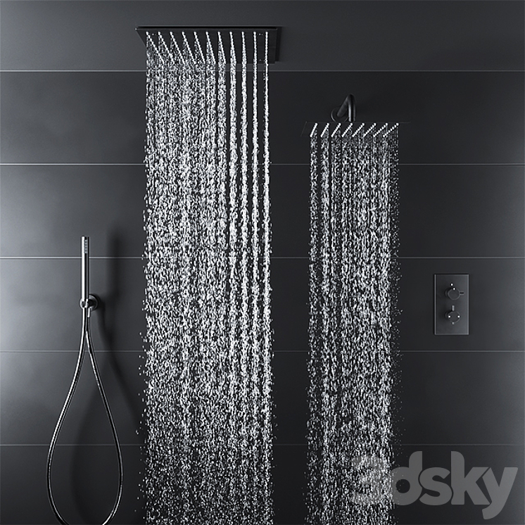 Deluge shower set 3DS Max - thumbnail 2