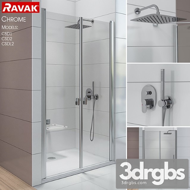 Doors Ravak Chrome 3dsmax Download - thumbnail 1