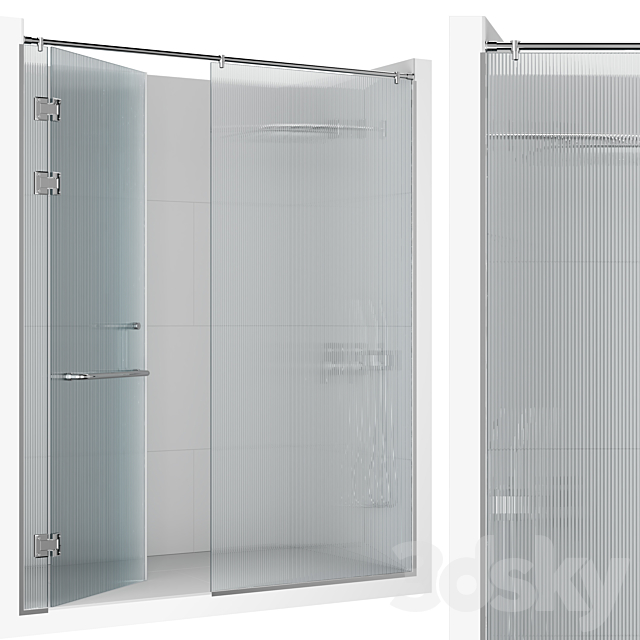 Frameless Shower Set 01 3ds Max - thumbnail 3