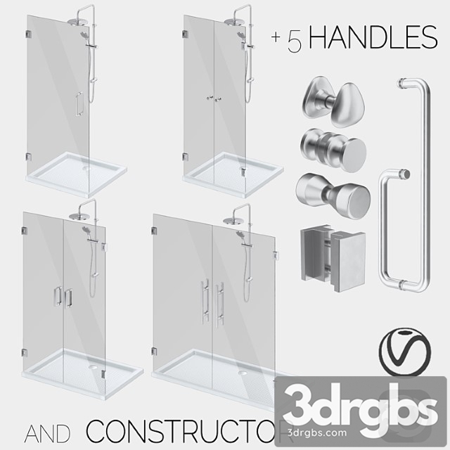 Glass Cabins Designer and A Set Of Handles 3dsmax Download - thumbnail 1