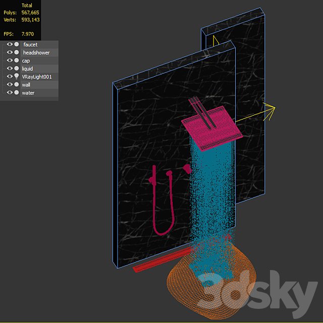 modern interior shower (fantini) 3DSMax File - thumbnail 4