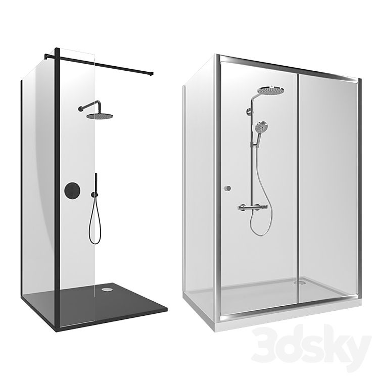 Omnires Shower Enclosures set 2 3DS Max - thumbnail 2