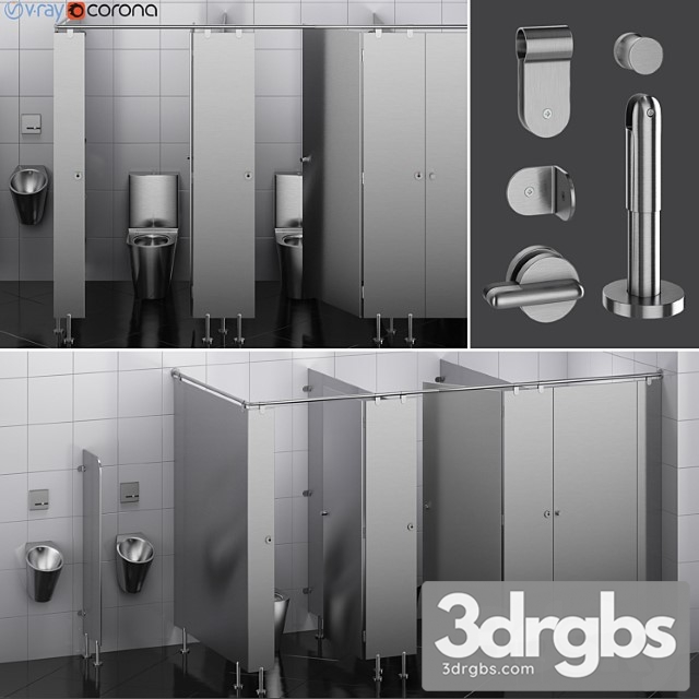 Plumbing Partitions for Public Toilets Fundermax 2 Constructor 3dsmax Download - thumbnail 1