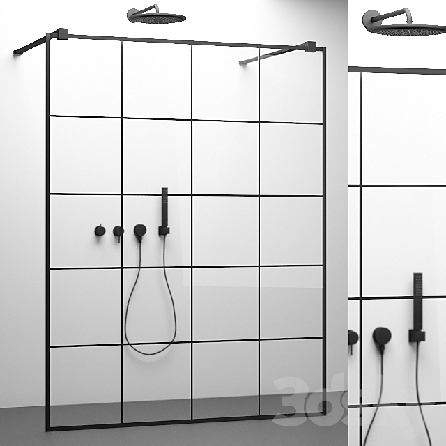 Radaway shower set + Grohe appliances 3DS Max Model - thumbnail 2