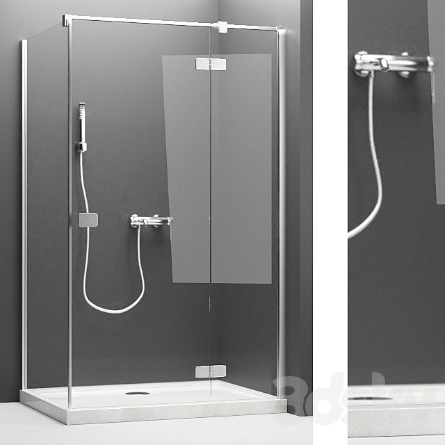 Radaway shower set + Grohe appliances 3DS Max Model - thumbnail 3