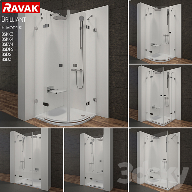 Range of showers Ravak Brilliant 3ds Max - thumbnail 1