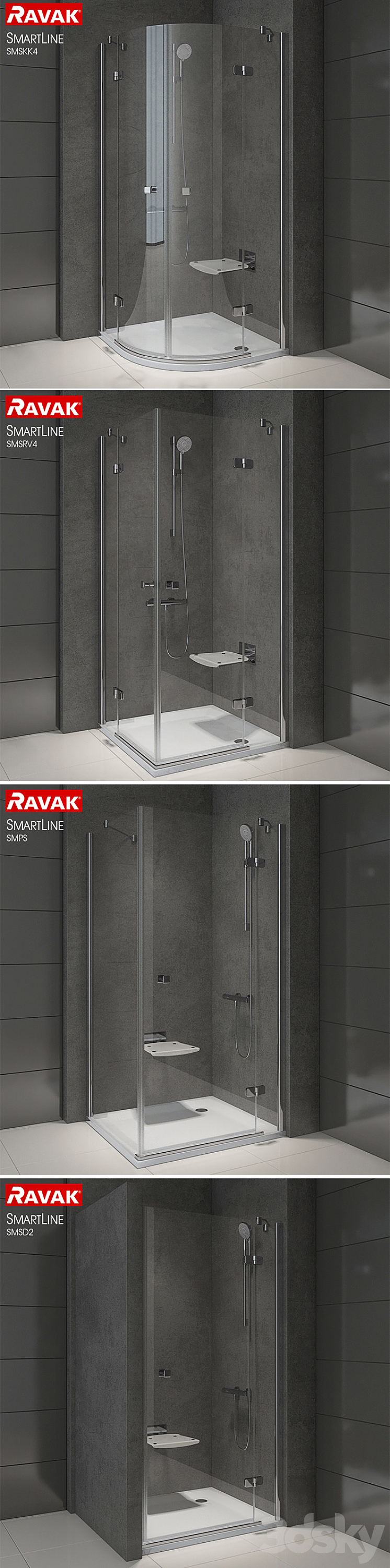 Range of showers Ravak SmartLine 3DS Max - thumbnail 2