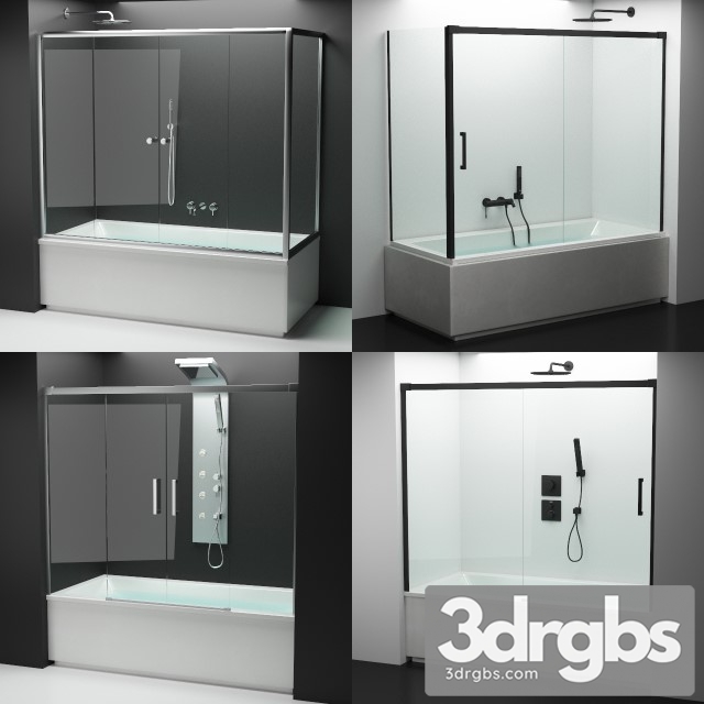 Set of Shower Cabins Radaway 9 3dsmax Download - thumbnail 1