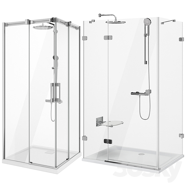 Set of shower cabins Ravak and Radaway set 89 3DS Max Model - thumbnail 2