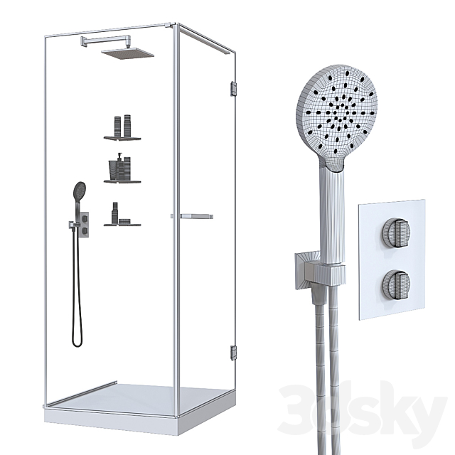 Shower cabin 3DS Max Model - thumbnail 5