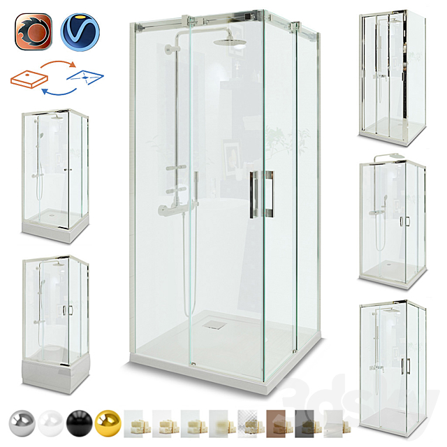 SHOWER CABINS Radaway 3ds Max - thumbnail 1