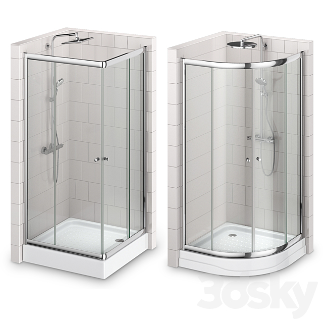 Shower cabins Radaway CLASSIC 3ds Max - thumbnail 2