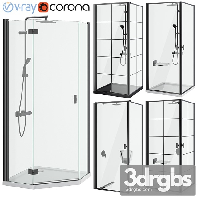 Shower cabins radaway nes 8 black set 136 - thumbnail 1