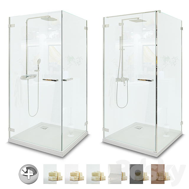 SHOWER CABINS Radaway | Pendulum set 1 3DS Max Model - thumbnail 3