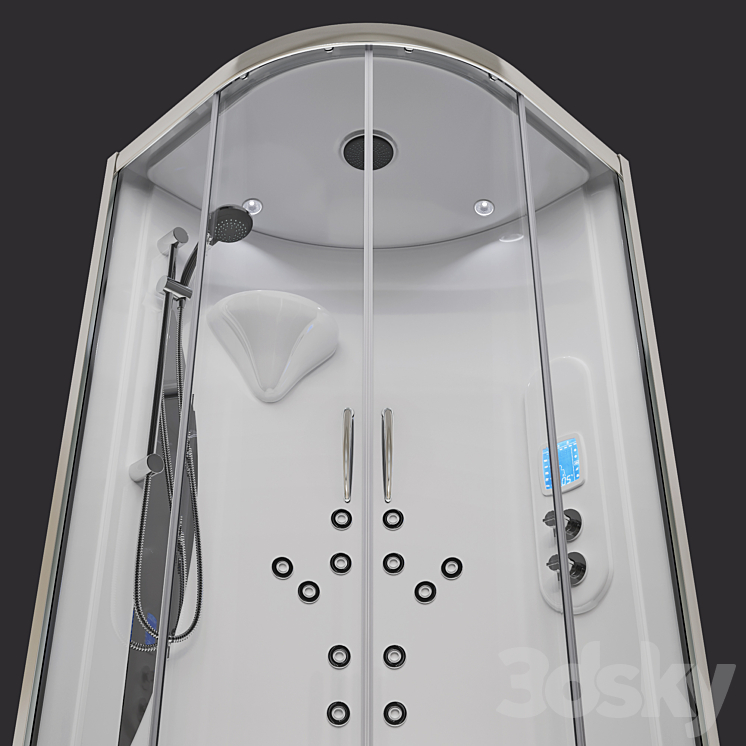 Shower cubicle with hydromassage Hafro New Bi-Size 3DS Max - thumbnail 2