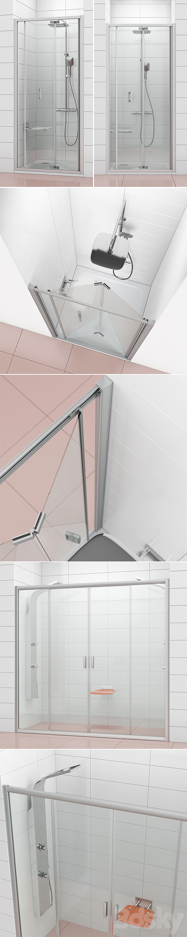 Shower doors Ravak | Blix 3DS Max Model - thumbnail 2