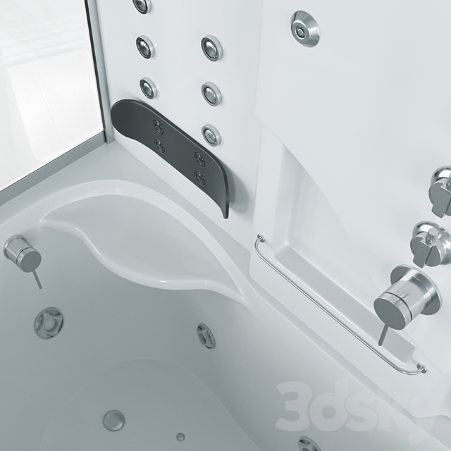 Shower enclosure BandHours Pronto 170×100 3DS Max Model - thumbnail 3