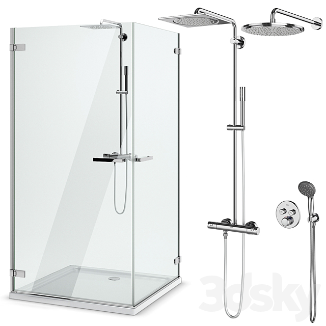 Shower enclosures and doors Radaway | Arta set 101 3DS Max Model - thumbnail 4