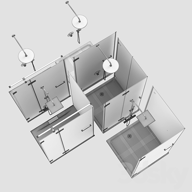 Shower enclosures and doors Radaway | Arta set 101 3DS Max Model - thumbnail 5