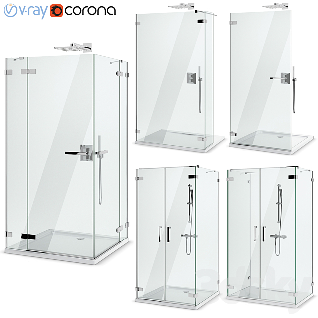 Shower enclosures and doors Radaway | Arta set 99 3ds Max - thumbnail 1