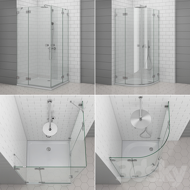 Shower enclosures and doors Radaway | Essenza 3ds Max - thumbnail 2