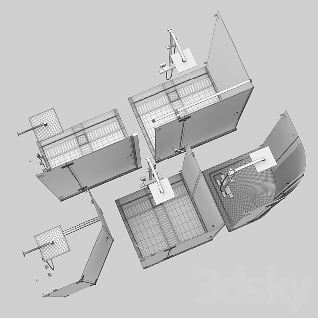 Shower enclosures and doors Radaway | Essenza black 3DS Max Model - thumbnail 5