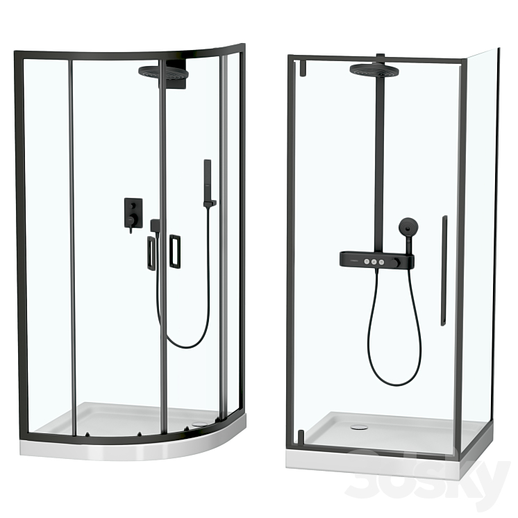 Shower enclosures by RGW set 3DS Max - thumbnail 2