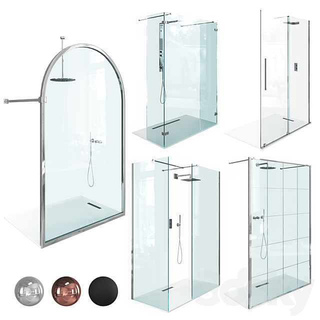 Shower enclosures Radaway vol 06 3ds Max - thumbnail 1