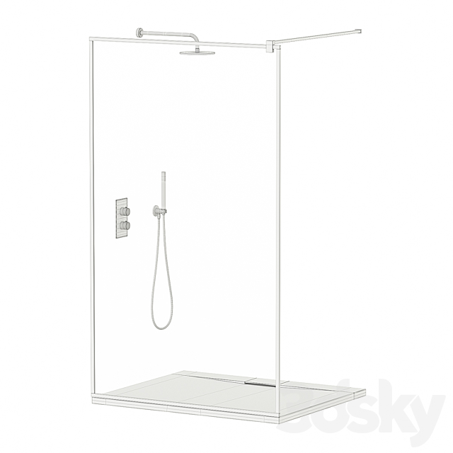 Shower screen RADAWAY 3DS Max Model - thumbnail 2