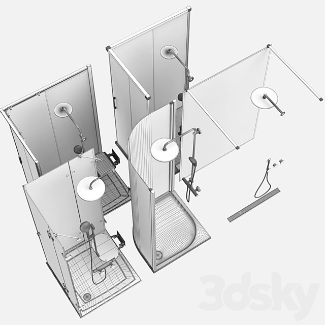 Shower set Ravak and Radaway set 88 3DS Max Model - thumbnail 5