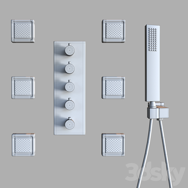 Shower system SHR-0019 3DS Max - thumbnail 2