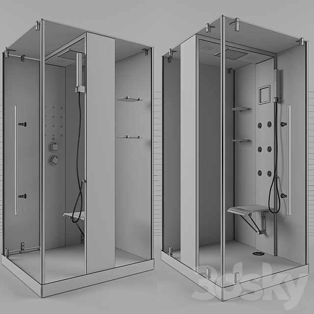 Shower Wasserfalle W-626 120×90 3ds Max - thumbnail 3